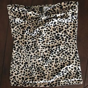 Leopard-Print Twist Tube Top